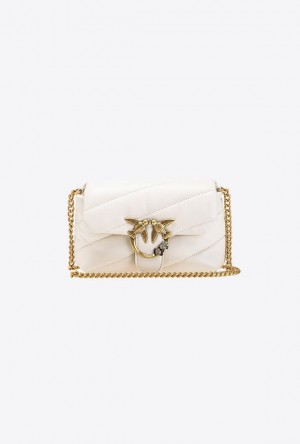 Pinko Baby Love Bag Puff Jewel WHITE+WHITE-ANTIQUE GOLD | SN-PKO32646