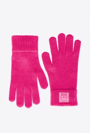 Pinko Cashmere Gloves BEETROOT | SN-PKO34401