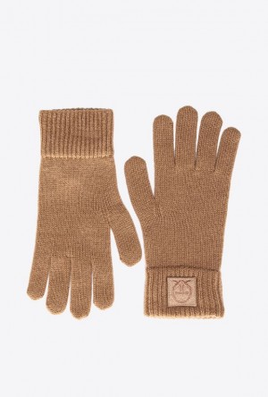 Pinko Cashmere Gloves MOCHA CAMEL | SN-PKO34402