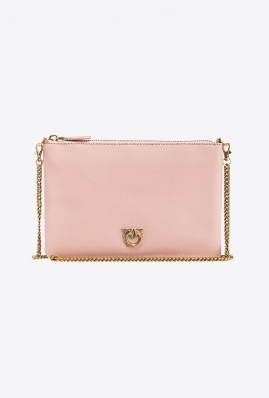 Pinko Classic Flat Love Bag Simply PINK/DUSTY PINK-ANTIQUE GOLD | SN-PKO32774