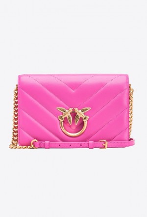 Pinko Classic Love Bag Click Big Chevron STRAWBERRY-BRUSHED GOLD | SN-PKO32326