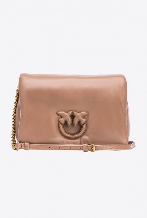 Pinko Classic Love Bag Click Puff BEIGE-GINGERBREAD-BLOCK COLOUR | SN-PKO32423