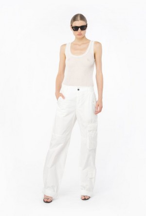 Pinko Coloured Cotton Cargo Trousers BRIGHT WHITE | SN-PKO33750