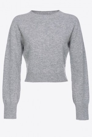 Pinko Cropped Cashmere-blend Pullover DRIZZLE GREY | SN-PKO33507