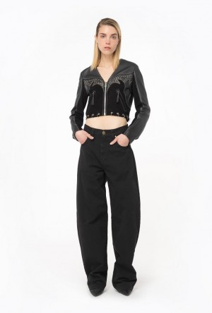 Pinko Egg-fit Gabardine Jeans LIMO BLACK | SN-PKO33993