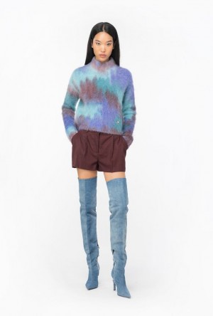 Pinko Fade-effect Alpaca Sweater PURPLE/LIGHT BLUE | SN-PKO33544