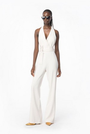 Pinko Jumpsuit With Contrasting Bow PASTEL PARCHMENT | SN-PKO33123