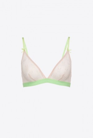 Pinko Lace Triangle Bra PINK/GREEN | SN-PKO34112