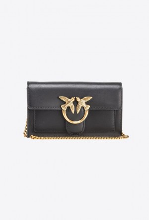 Pinko Love Bag One Wallet Simply BLACK-ANTIQUE GOLD | SN-PKO32454