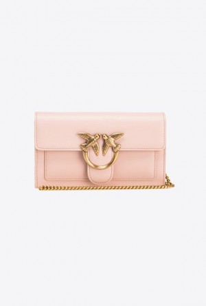 Pinko Love Bag One Wallet Simply PINK/DUSTY PINK-ANTIQUE GOLD | SN-PKO34311