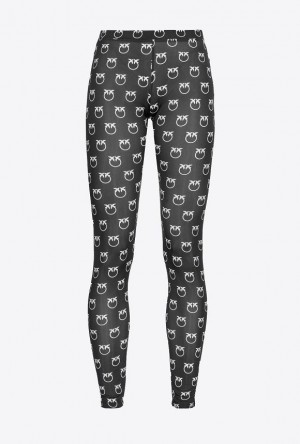 Pinko Love Birds Leggings BLACK/IVORY | SN-PKO33702