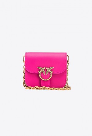 Pinko Micro Love Bag Bell In Leather PINKO PINK-ANTIQUE GOLD | SN-PKO32838