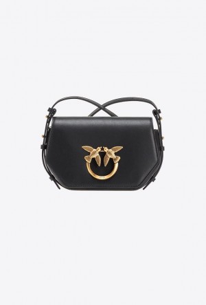 Pinko Mini Love Bag Click Exagon Simply BLACK-ANTIQUE GOLD | SN-PKO32701