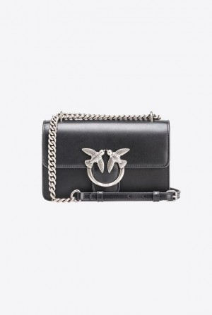 Pinko Mini Love Bag One Simply BLACK-OLD SILVER | SN-PKO32788