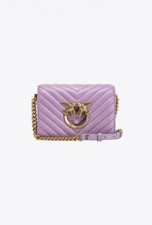 Pinko Mini Love Bag Click Chevron Jewel IRIS-ANTIQUE GOLD | SN-PKO32702