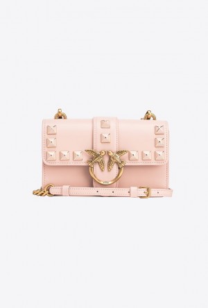 Pinko Mini Love Bag One Painted Studs PINK/DUSTY PINK-ANTIQUE GOLD | SN-PKO32661