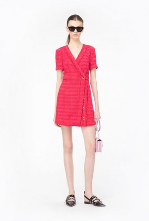 Pinko Patterned Tweed Mini Dress MULTI FUCHSIA/RED | SN-PKO32986