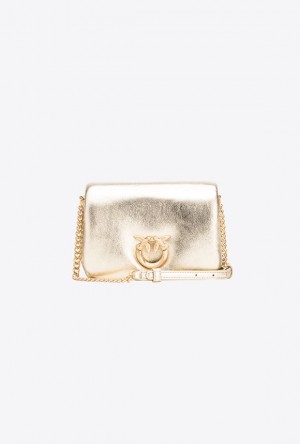 Pinko Pinko Galleria Baby Love Bag Click Puff In Laminated Nappa Leather GOLD-BLOCK COLOUR | SN-PKO32692