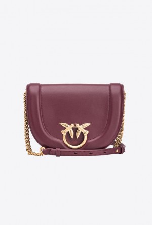 Pinko Pinko Galleria Classic Love Bag Click Round BURGUNDY - WINDSOR WINE-BRUSHED GOLD | SN-PKO32325