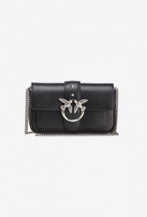 Pinko Pocket Love Bag One Simply BLACK-OLD SILVER | SN-PKO32458