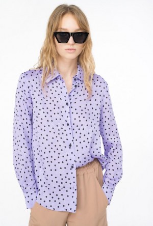 Pinko Polka-dot Shirt VERO BLU - REATTIVO | SN-PKO33158