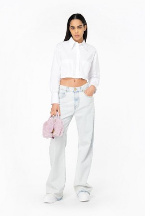 Pinko Short Poplin Shirt BRIGHT WHITE | SN-PKO33141