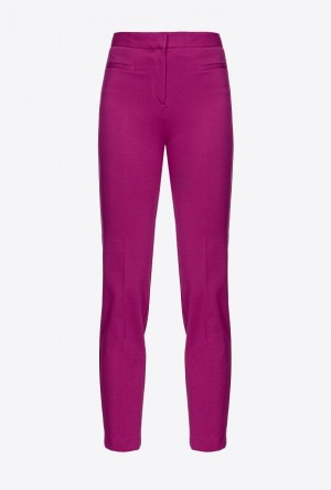 Pinko Slim-fitting Technical Fabric Trousers BOUGAINVILLEA PURPLE | SN-PKO33705