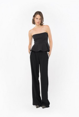 Pinko Top With Large Flounce At The Bottom LIMO BLACK | SN-PKO33944