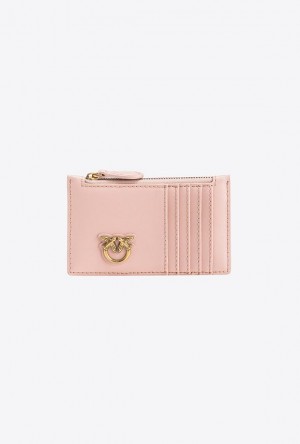 Pinko Zipped Card Holder PINK/DUSTY PINK-ANTIQUE GOLD | SN-PKO34308