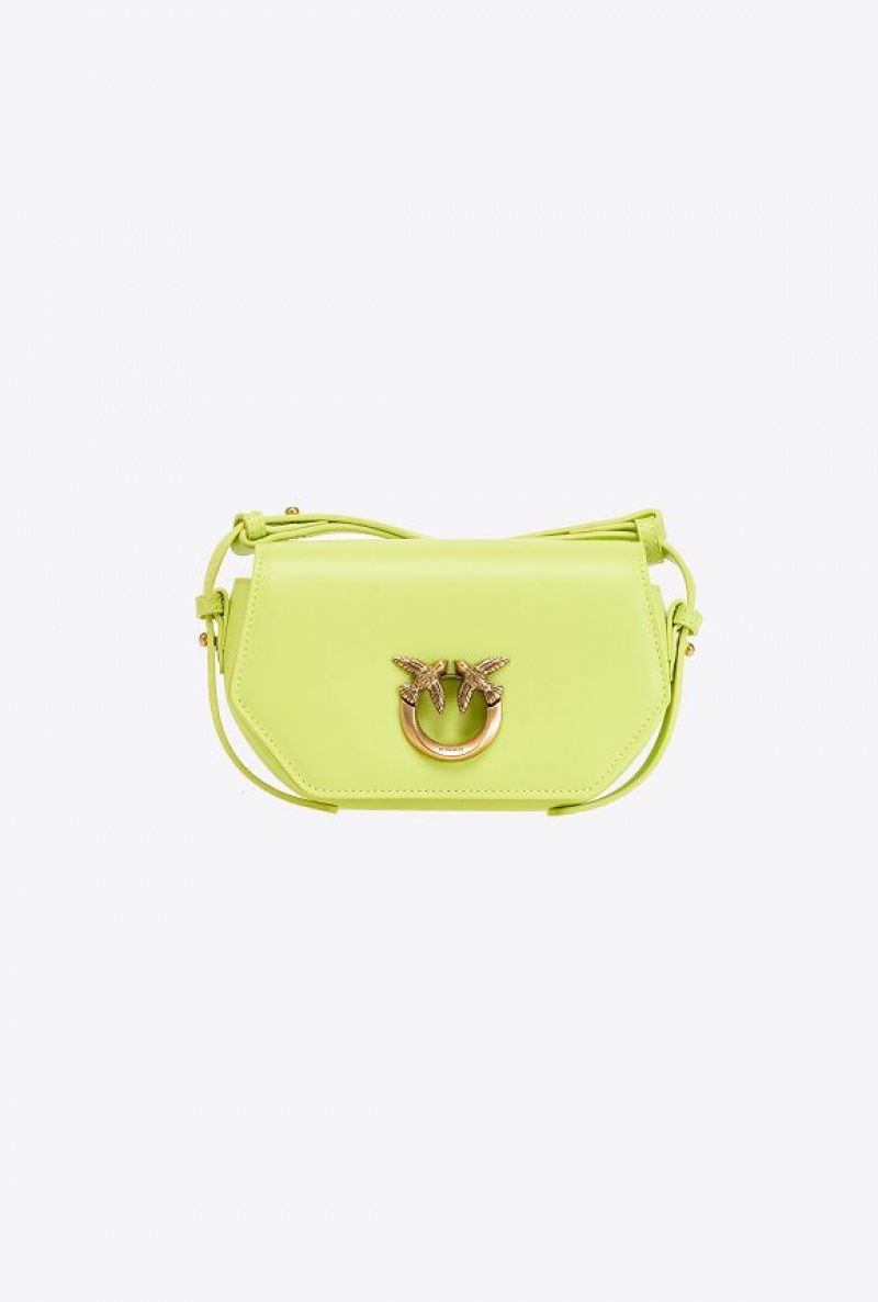 Pinko Baby Love Bag Click Hexagon Simply CITRON YELLOW-ANTIQUE GOLD | SN-PKO32434