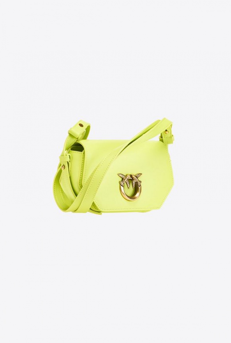 Pinko Baby Love Bag Click Hexagon Simply CITRON YELLOW-ANTIQUE GOLD | SN-PKO32727