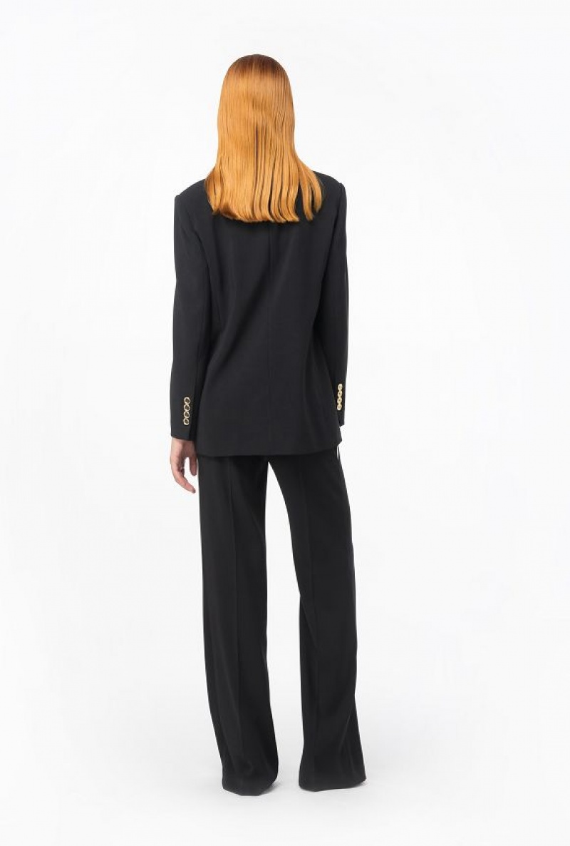 Pinko Blazer With Contrasting Detail BLACK/ECRU | SN-PKO33945