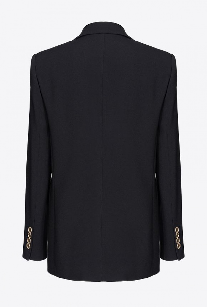 Pinko Blazer With Contrasting Detail BLACK/ECRU | SN-PKO33945