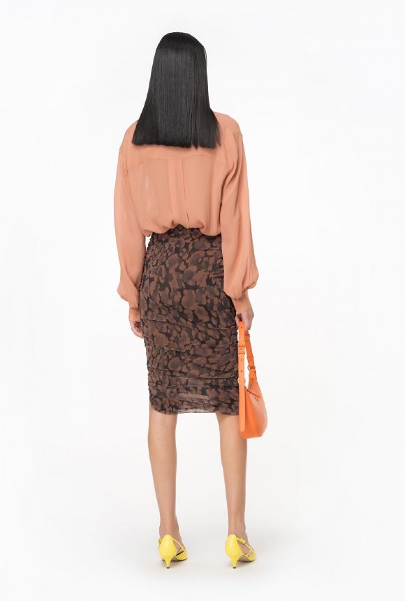 Pinko Blouse With Ruffled Detailing TERRACOTTA PINK | SN-PKO33193