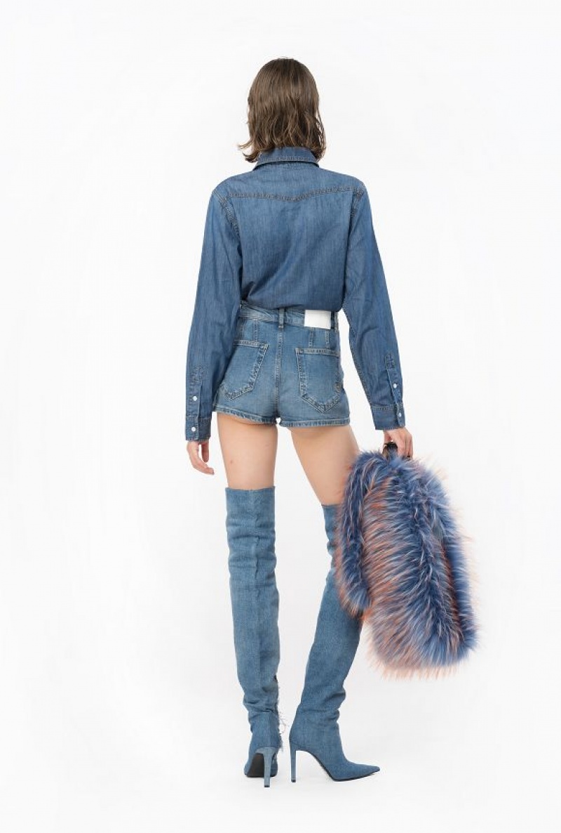 Pinko Blue Denim Shirt MID WASH | SN-PKO33156