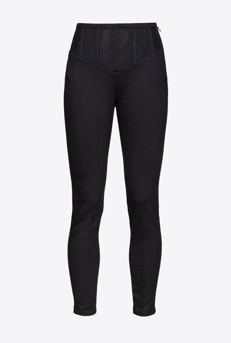 Pinko Bustier-style Jeggings LIMO BLACK | SN-PKO33775