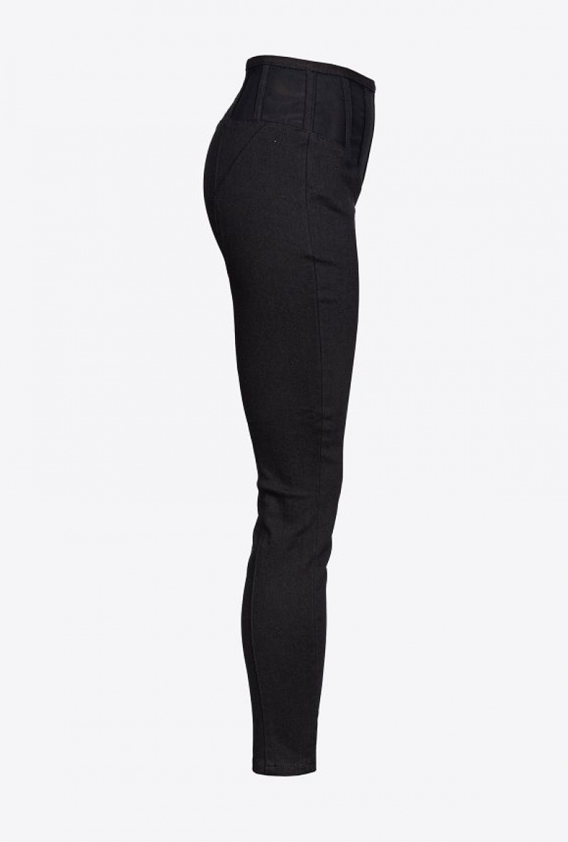 Pinko Bustier-style Jeggings LIMO BLACK | SN-PKO33775