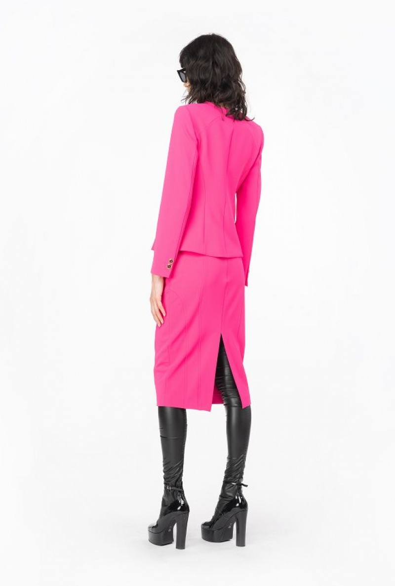 Pinko Calf-length Stretch Crepe Skirt BEETROOT | SN-PKO33932