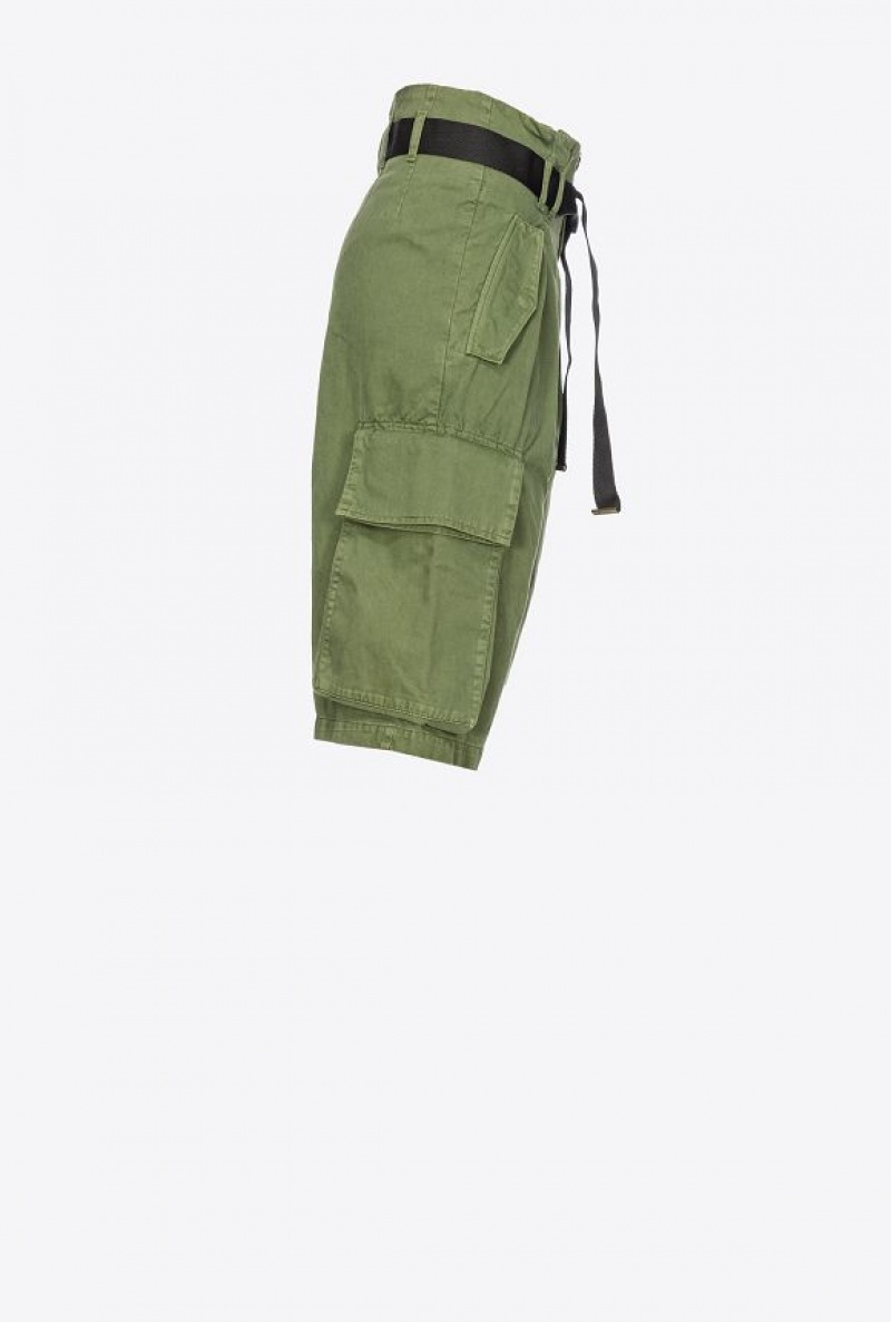 Pinko Cargo Bermuda Shorts CYPRESS GREEN | SN-PKO33751