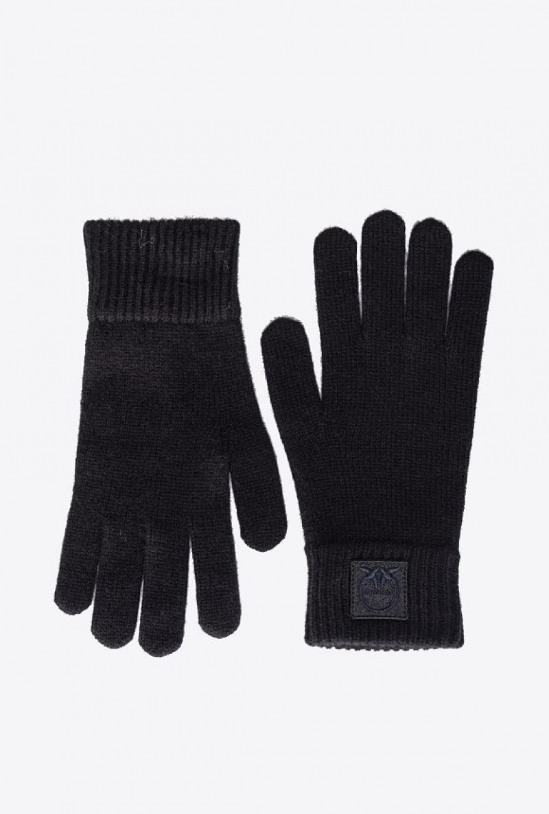 Pinko Cashmere Gloves LIMO BLACK | SN-PKO34404