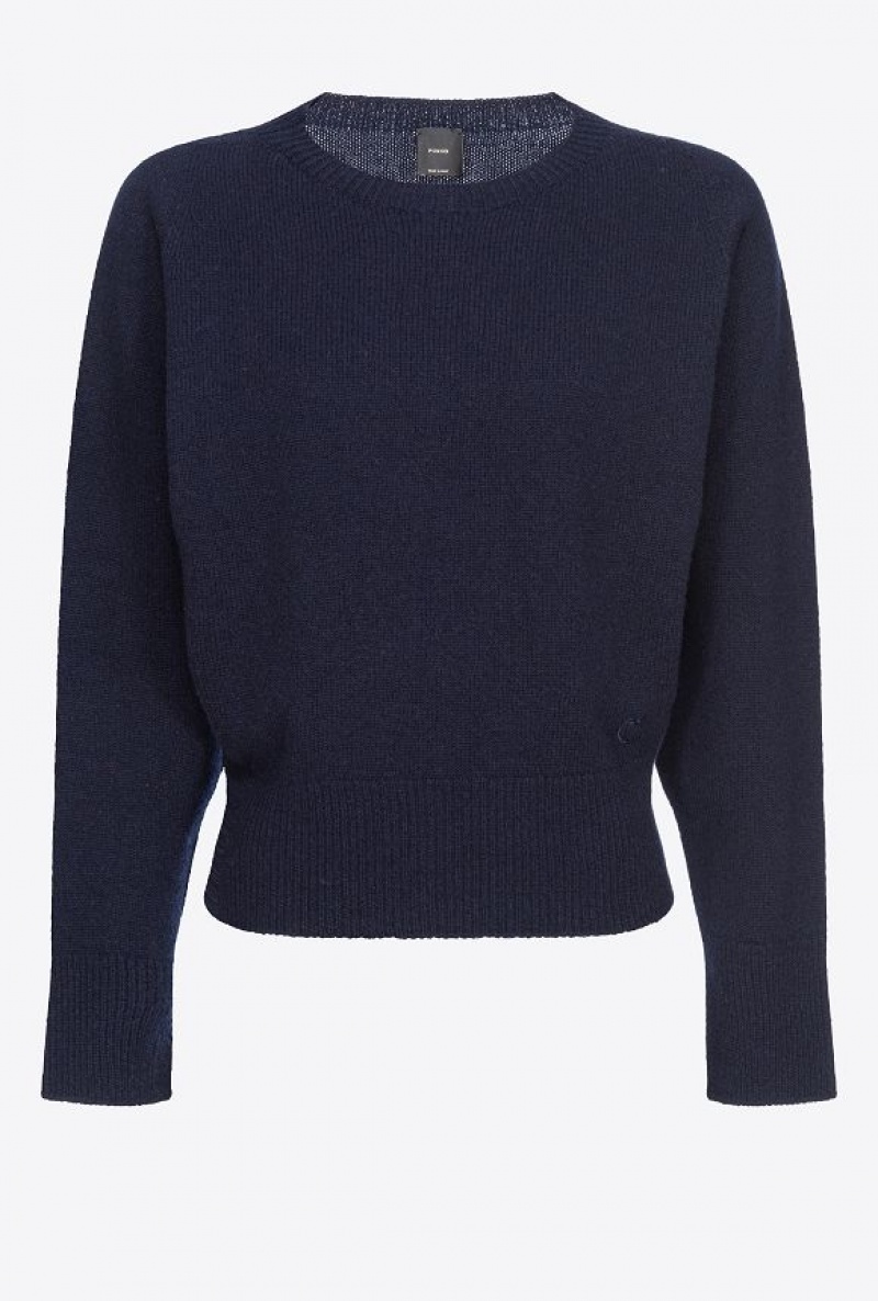 Pinko Cashmere-blend Pullover DARK NAVY BLUE | SN-PKO33471