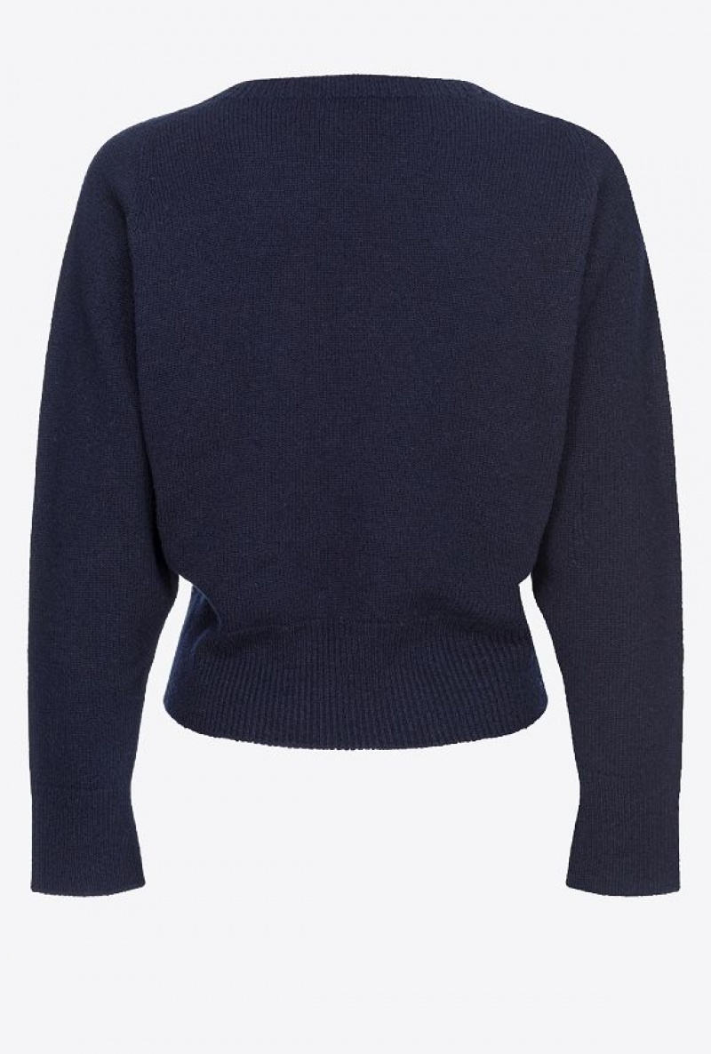 Pinko Cashmere-blend Pullover DARK NAVY BLUE | SN-PKO33471