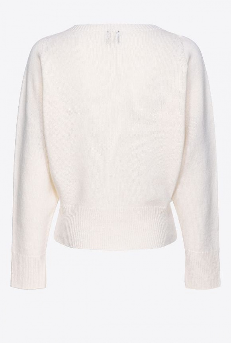 Pinko Cashmere-blend Pullover SWAN WHITE | SN-PKO33413