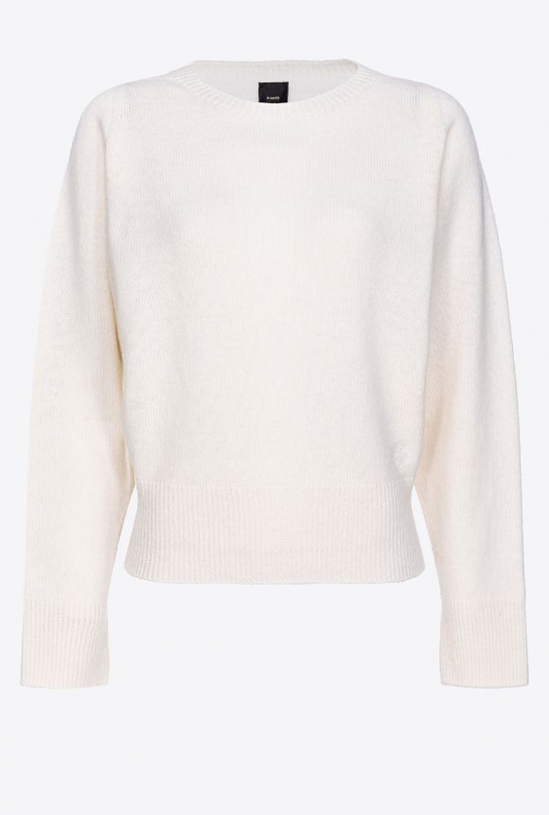 Pinko Cashmere-blend Pullover SWAN WHITE | SN-PKO33413