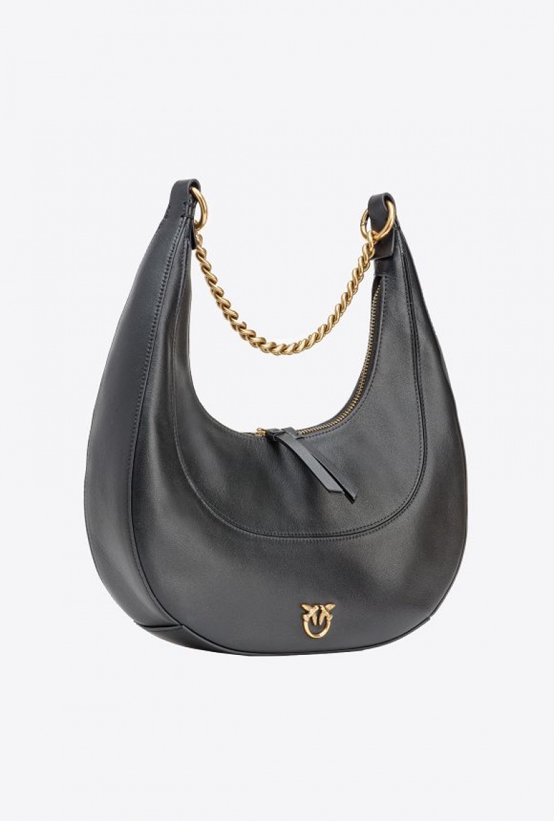 Pinko Classic Brioche Bag Hobo BLACK-ANTIQUE GOLD | SN-PKO32593