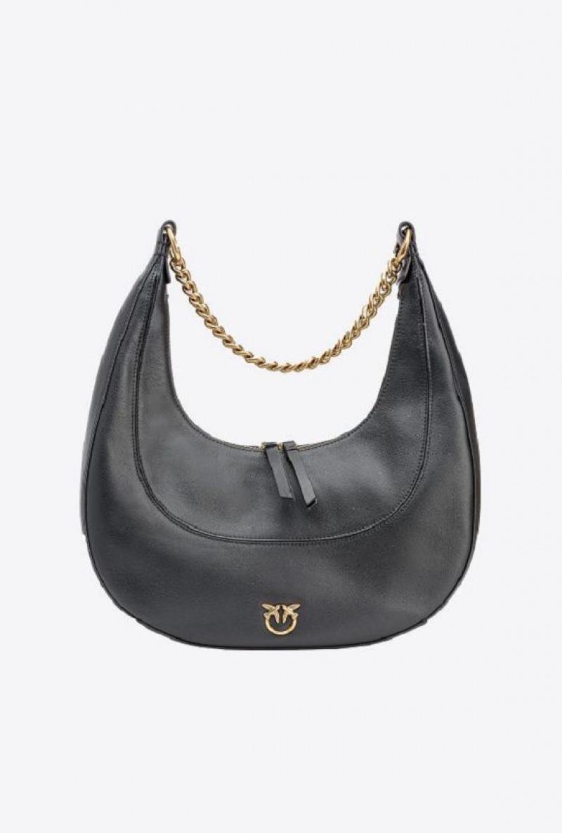 Pinko Classic Brioche Bag Hobo BLACK-ANTIQUE GOLD | SN-PKO32593