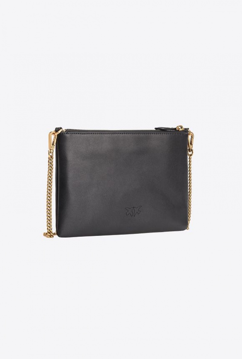 Pinko Classic Flat Love Bag Simply BLACK-ANTIQUE GOLD | SN-PKO32463