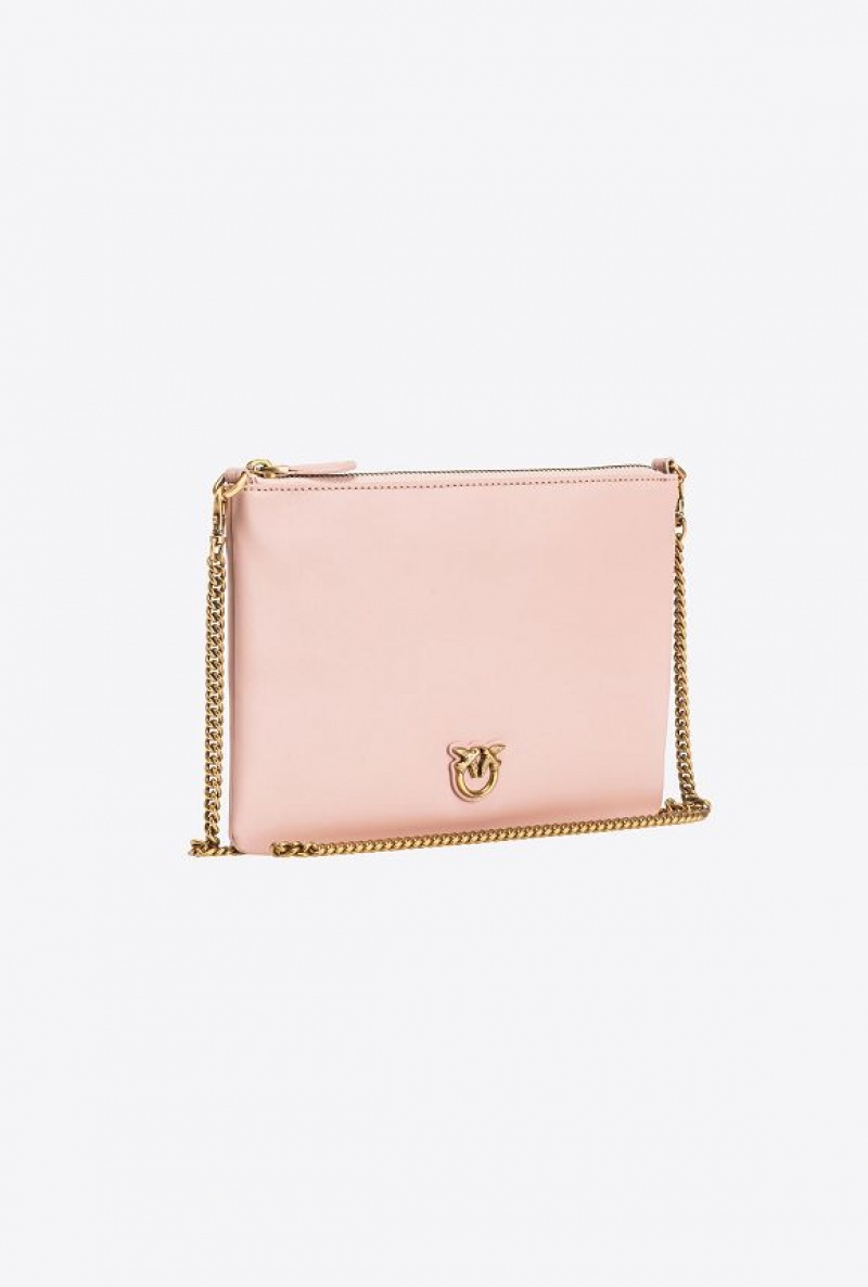 Pinko Classic Flat Love Bag Simply PINK/DUSTY PINK-ANTIQUE GOLD | SN-PKO32462