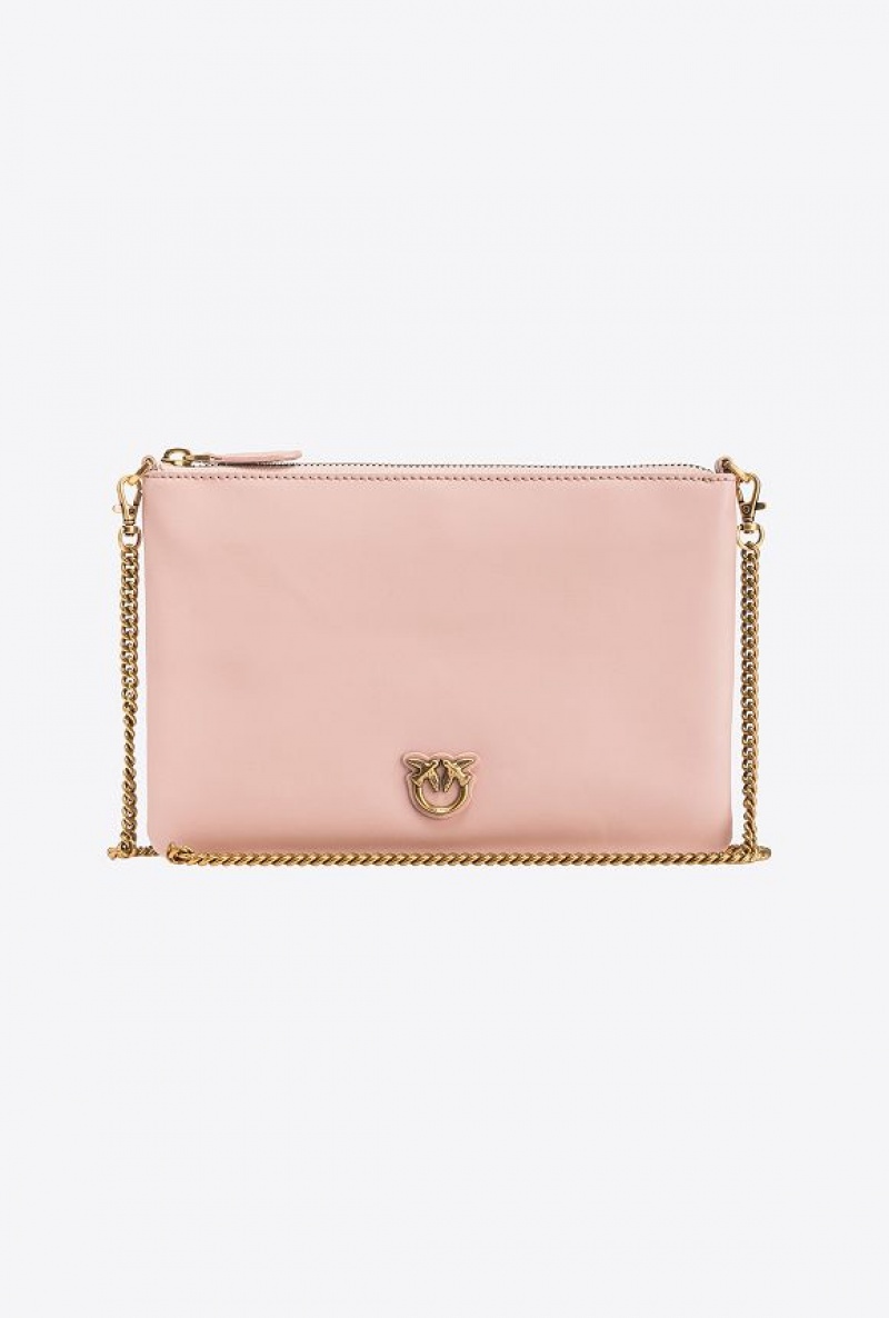 Pinko Classic Flat Love Bag Simply PINK/DUSTY PINK-ANTIQUE GOLD | SN-PKO34356