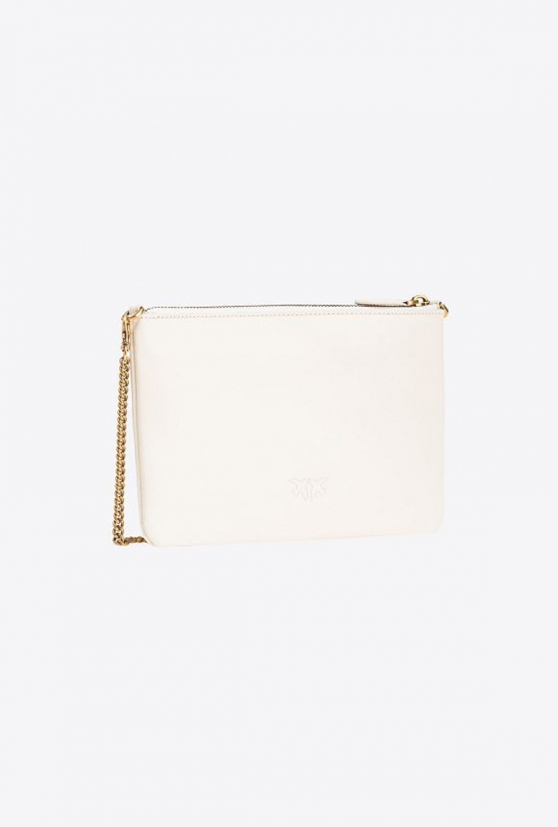 Pinko Classic Flat Love Bag Simply WHITE+WHITE-ANTIQUE GOLD | SN-PKO34313